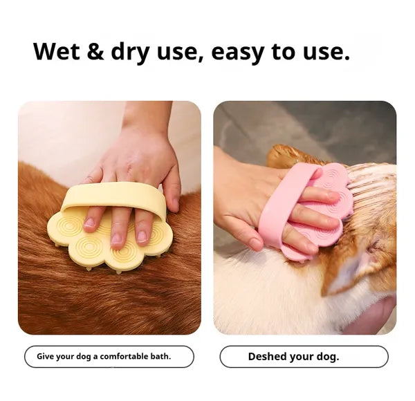 Dog Bath Brush,Pet Bath Comb Brush Soothing Massage Rubber Comb,Pet Bathing Brush